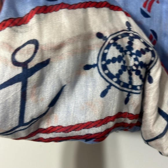 Look Blue and Red Nautical Scarf/Wrap - Picture 3 of 5